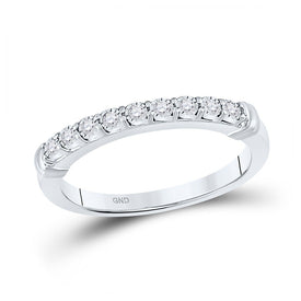 Sparkling Elegance: 10kt White Gold Women's Round Diamond Single Row Band Ring 1/8 Cttw Top view from the 10Kt White Gold Womens Round Diamond Single Row Band Ring 1 8 Cttwpin221914 collection by Splendid Jewellery