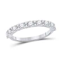 Load image into Gallery viewer, Sparkling Brilliance: 10kt White Gold Women&#39;s Round Diamond Band Ring 3/4 Cttw Top view from the 10Kt White Gold Womens Round Diamond Single Row Band Ring 3 4 Cttwpin280766 collection by Splendid Jewellery