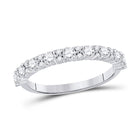 Sparkling Brilliance: 10kt White Gold Women's Round Diamond Band Ring 3/4 Cttw Top view from the 10Kt White Gold Womens Round Diamond Single Row Band Ring 3 4 Cttwpin280766 collection by Splendid Jewellery