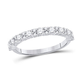 Sparkling Brilliance: 10kt White Gold Women's Round Diamond Band Ring 3/4 Cttw Top view from the 10Kt White Gold Womens Round Diamond Single Row Band Ring 3 4 Cttwpin280766 collection by Splendid Jewellery