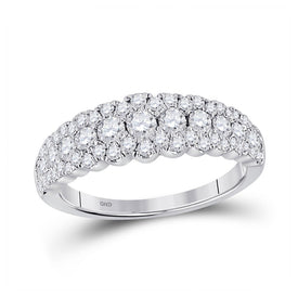 Triple Brilliance 1 Carat Diamond Band | 10kt White Gold Womens Anniversary Ring | Splendid Jewellery Top view from the 10Kt White Gold Womens Round Diamond Triple Row Anniversary Ring 1 Cttwpin287774 collection by Splendid Jewellery