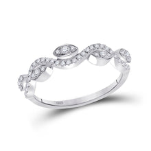 Load image into Gallery viewer, Splendid Jewellery 10kt White Gold Diamond Wave Band Ring 1/5 Cttw Top view from the 10Kt White Gold Womens Round Diamond Wavy Band Ring 1 5 Cttwpin282227 collection by Splendid Jewellery