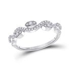 Splendid Jewellery 10kt White Gold Diamond Wave Band Ring 1/5 Cttw Top view from the 10Kt White Gold Womens Round Diamond Wavy Band Ring 1 5 Cttwpin282227 collection by Splendid Jewellery
