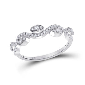 Splendid Jewellery 10kt White Gold Diamond Wave Band Ring 1/5 Cttw Top view from the 10Kt White Gold Womens Round Diamond Wavy Band Ring 1 5 Cttwpin282227 collection by Splendid Jewellery