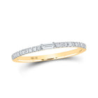 Dazzling Brilliance | 10kt Yellow Gold Baguette and Round Diamond Band Ring 1/6 Cttw product  Top View from Splendid Jewellery