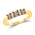 Radiant Brown Diamond Eternity Band | 10kt Yellow Gold Women's Ring 1/2 Cttw | Splendid Jewellery product  Top View from Splendid Jewellery
