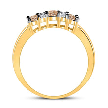 Load image into Gallery viewer, Radiant Brown Diamond Eternity Band | 10kt Yellow Gold Women&#39;s Ring 1/2 Cttw | Splendid Jewellery product Top View from Splendid Jewellery
