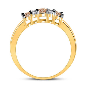 Diamond Band | 10kt Yellow Gold Womens Round Brown Diamond Band Ring 1/2 Cttw | Splendid Jewellery GND