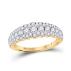 Radiant Elegance: 10kt Yellow Gold Women's Round Diamond Anniversary Band Ring 1 Cttw product  Top View from Splendid Jewellery