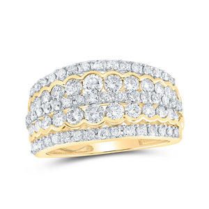 Diamond Band | 10kt Yellow Gold Womens Round Diamond Band Ring 1-5/8 Cttw | Splendid Jewellery GND