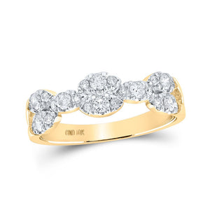 Diamond Band | 10kt Yellow Gold Womens Round Diamond Band Ring 1/2 Cttw | Splendid Jewellery GND