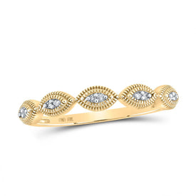 Radiant Reflections: 10kt Yellow Gold Womens Round Diamond Band Ring 1/20 Cttw product  Top View from Splendid Jewellery