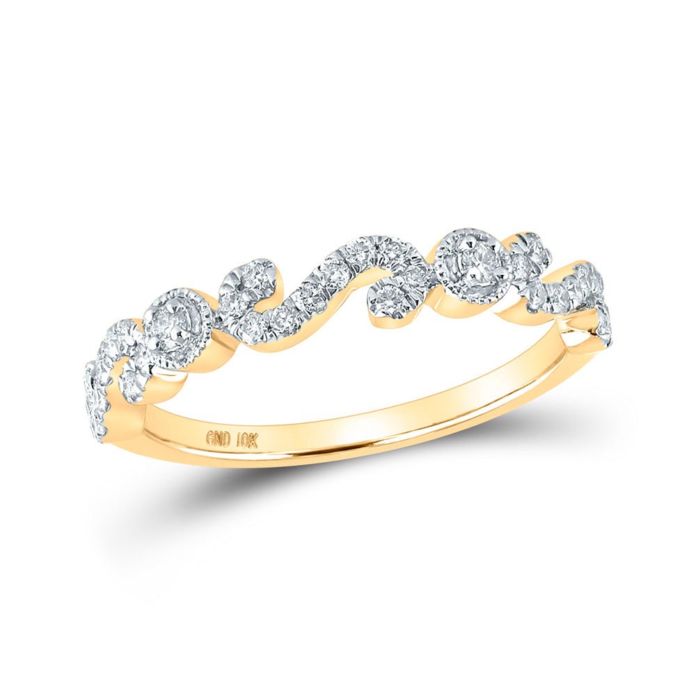 Diamond Band | 10kt Yellow Gold Womens Round Diamond Band Ring 1/4 Cttw | Splendid Jewellery GND