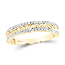 Load image into Gallery viewer, Radiant Glow 10kt Yellow Gold Diamond Band Ring - 1/5 Cttw product  Top View from Splendid Jewellery