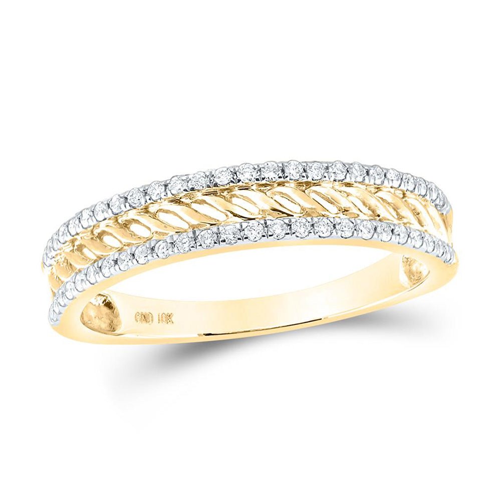 Diamond Band | 10kt Yellow Gold Womens Round Diamond Band Ring 1/5 Cttw | Splendid Jewellery GND