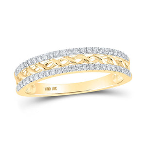 Diamond Band | 10kt Yellow Gold Womens Round Diamond Band Ring 1/5 Cttw | Splendid Jewellery GND