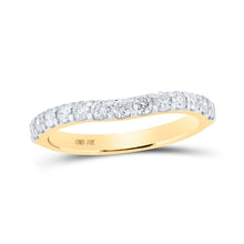 Load image into Gallery viewer, Radiant Curves: 10kt Yellow Gold Womens Round Diamond Band Ring 1/2 Cttw product  Top View from Splendid Jewellery