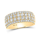 Radiant Brilliance: 10kt Yellow Gold Women's Round Diamond Machine-set Band Ring 1-1/2 Cttw product  Top View from Splendid Jewellery
