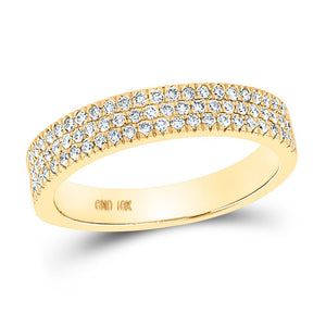 Diamond Band | 10kt Yellow Gold Womens Round Diamond Pave Band Ring 1/2 Cttw | Splendid Jewellery GND