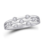 10kt Yellow Gold Triple Strand Diamond Band - Mesmerizing Brilliance - Top View