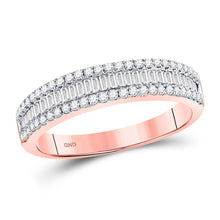 Load image into Gallery viewer, 14kt Rose Gold Baguette Diamond Elegance Band - Top View
