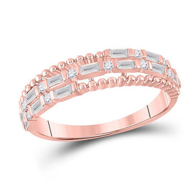 14kt Rose Gold Baguette Diamond Elegance Band - Top View