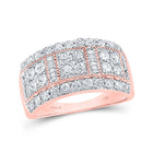 14kt Rose Gold Baguette Diamond Right-Hand Anniversary Ring - Top View