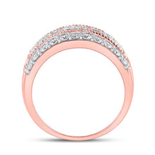 Load image into Gallery viewer, 14kt Rose Gold Baguette Diamond Right-Hand Anniversary Ring - Front View