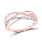 Radiant Rose Gold Diamond Crossover Band Ring: A Captivating Masterpiece - Top View