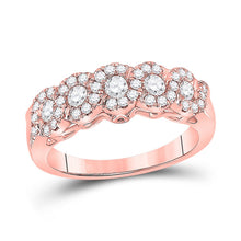 Load image into Gallery viewer, Radiant Rose Gold Diamond Eternity Band - Top View