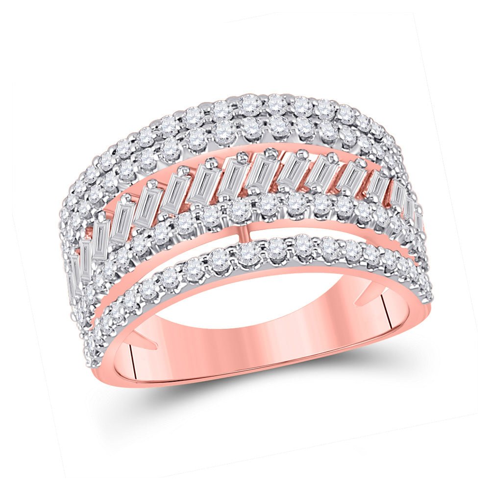 Diamond Band | 14kt Rose Gold Womens Round Diamond Anniversary Ring 1 Cttw | Splendid Jewellery GND