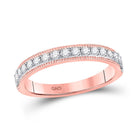 Rose Gold Diamond Elegance: 14kt Round Diamond Band Ring - Top View