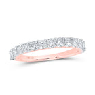 Mesmerizing Rose Gold Diamond Band: 14kt Rose Gold Womens Round Diamond Band Ring 7/8 Cttw - Top View