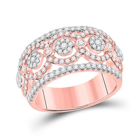 Rose Gold Diamond Cluster Band Ring - 7/8 Cttw - Splendid Jewellery - Top View