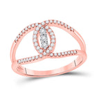 Radiant Rose Gold Diamond Trio Ring - Top View