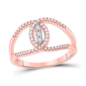 Radiant Rose Gold Diamond Trio Ring - Top View