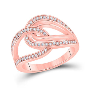 Diamond Band | 14kt Rose Gold Womens Round Diamond Linked Loop Fashion Ring 1/3 Cttw | Splendid Jewellery GND