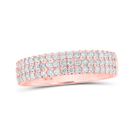 Radiant Rose Gold Diamond Pave Band Ring - 1/2 Cttw - Top View
