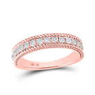Rose Gold Diamond Rope Band Ring - A Mesmerizing Elegance - Top View