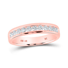Load image into Gallery viewer, Radiant Rose Gold Diamond Eternity Band - Top View
