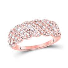 Load image into Gallery viewer, 14kt Rose Gold Radiant Love Diamond Band - Top View