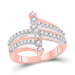 Diamond Band | 14kt Two-tone Gold Womens Round Diamond Modern Fashion Ring 1/2 Cttw | Splendid Jewellery GND