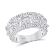 Load image into Gallery viewer, 14kt White Gold Baguette Diamond Elegance Band - Top View
