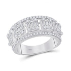 14kt White Gold Baguette Diamond Elegance Band - Top View