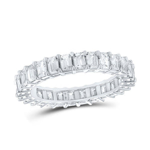 Diamond Band | 14kt White Gold Womens Emerald Diamond Eternity Ring 2-3/4 Cttw | Splendid Jewellery GND