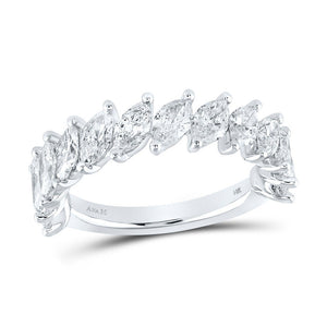 Diamond Band | 14kt White Gold Womens Marquise Diamond Band Ring 2-1/2 Cttw | Splendid Jewellery GND