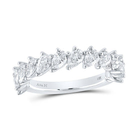 Dazzling Pear Diamond Splendor Band Ring - Top View