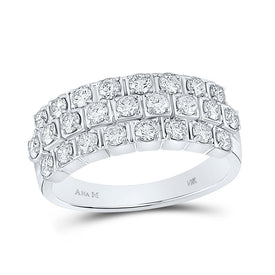 14kt White Gold Triple Sparkle Diamond Anniversary Band - Top View