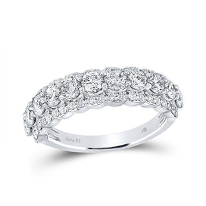 Diamond Band | 14kt White Gold Womens Round Diamond Anniversary Band Ring 1-3/4 Cttw | Splendid Jewellery GND