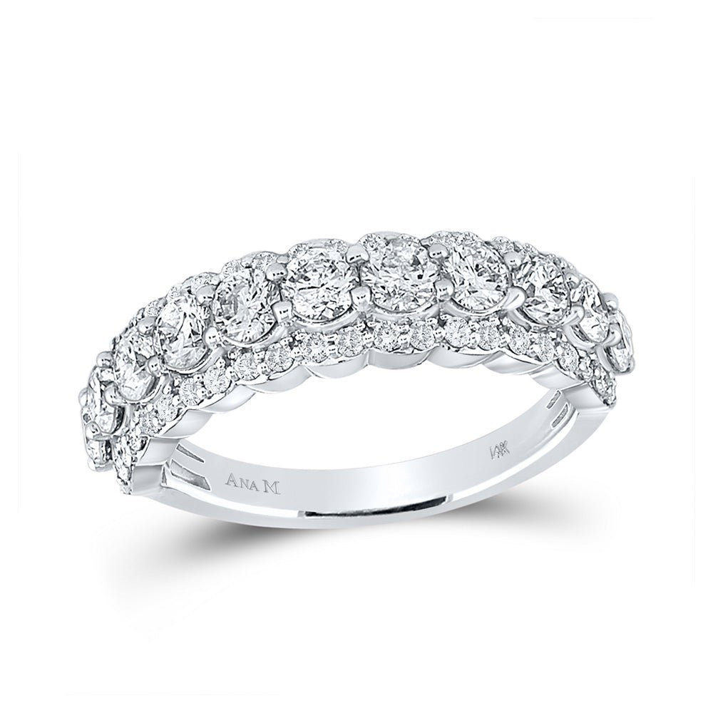 Diamond Band | 14kt White Gold Womens Round Diamond Anniversary Band Ring 1-3/4 Cttw | Splendid Jewellery GND